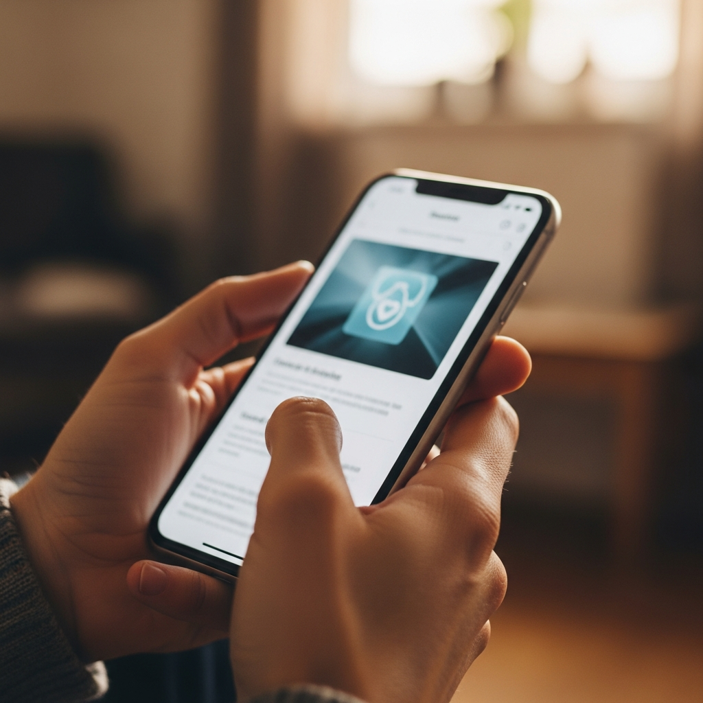 Patient researching health conditions on smartphone