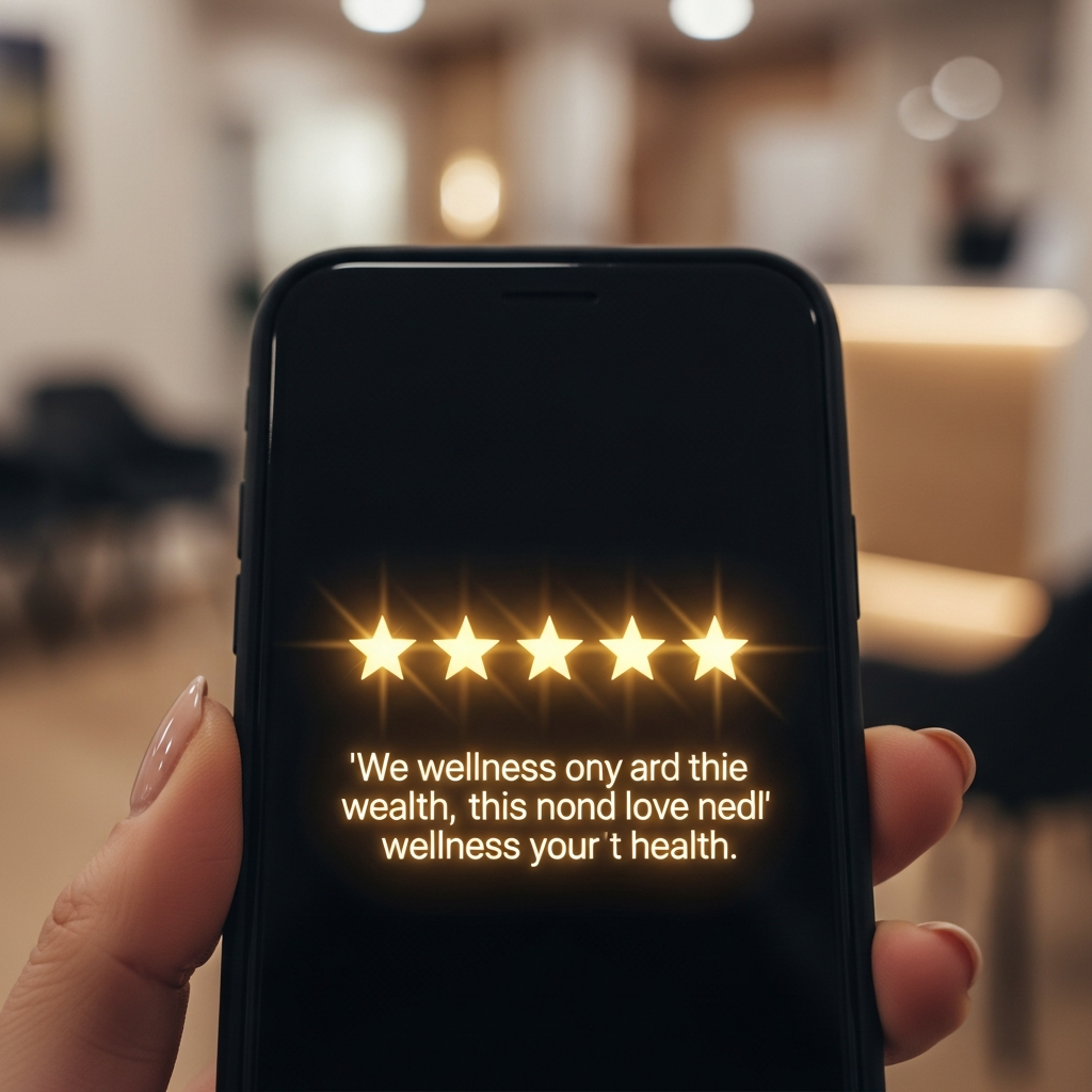 Five-star review on smartphone