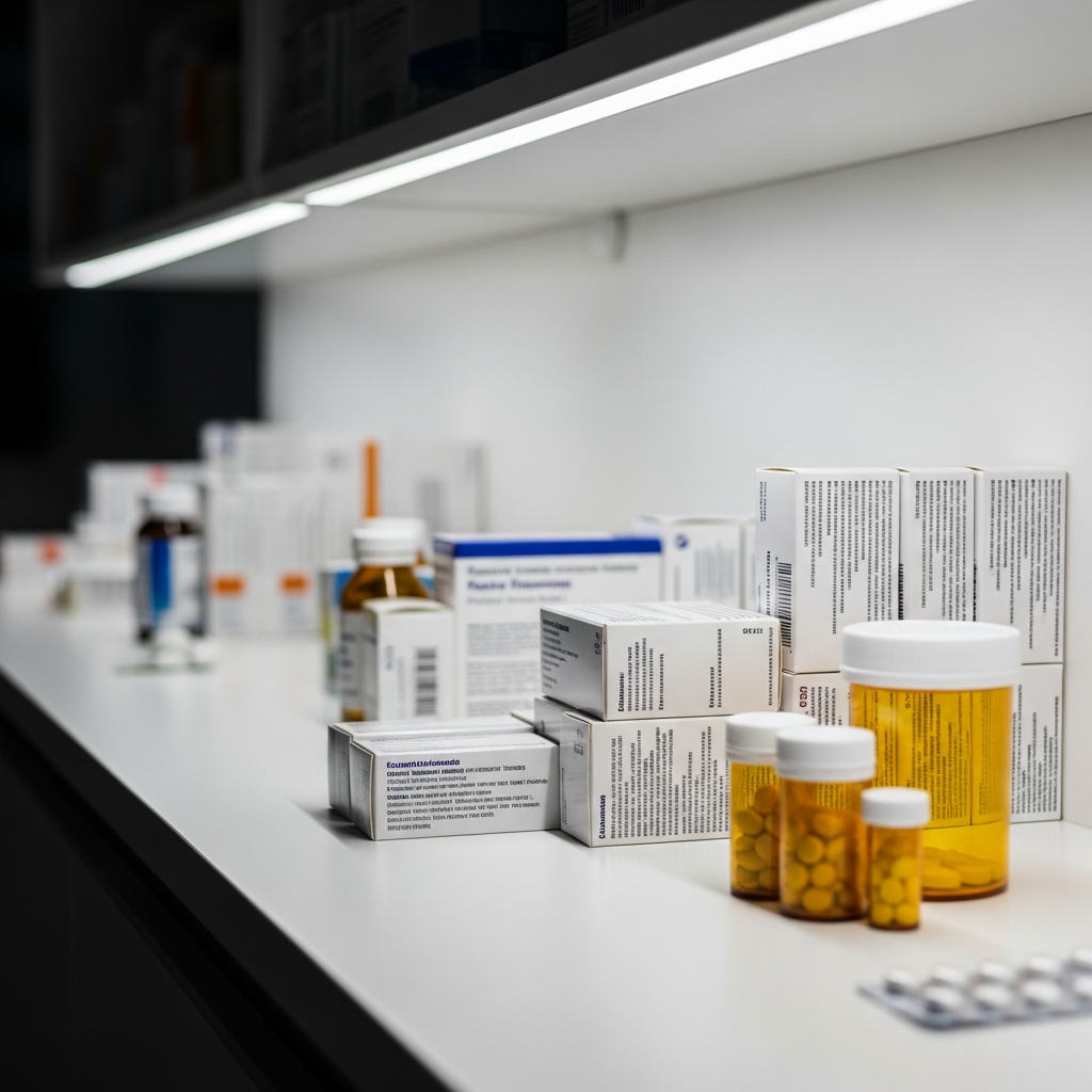 Prescription medication bottles