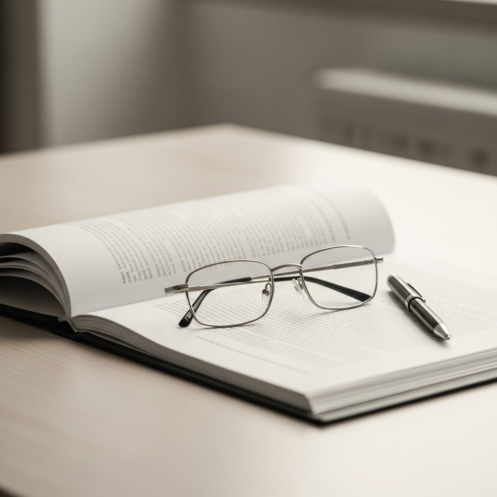 Official regulatory documents on a desk